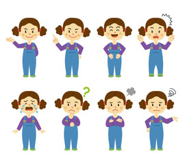 女の子　喜怒哀楽　バリエーション