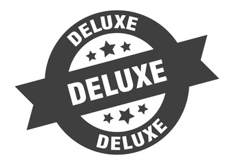 deluxe sign. deluxe round ribbon sticker. deluxe tag