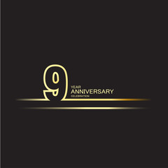 9 Year Anniversary Vector Template Design Illustration