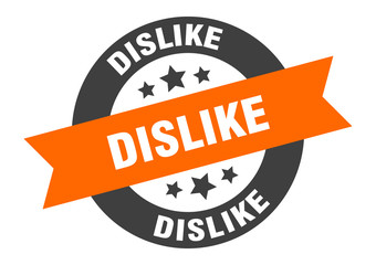 dislike sign. dislike round ribbon sticker. dislike tag