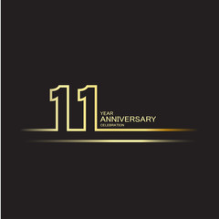 11 Year Anniversary Vector Template Design Illustration - obrazy, fototapety, plakaty