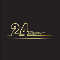 24 Year Anniversary Vector Template Design Illustration
