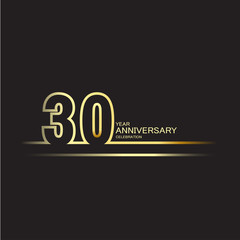 30 Year Anniversary Vector Template Design Illustration