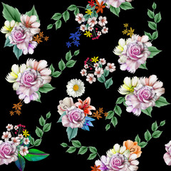 Flowers are full of romance,the leaves and flowers art design