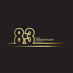 83 Year Anniversary Vector Template Design Illustration
