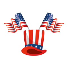 Isolated usa hat and flag vector design