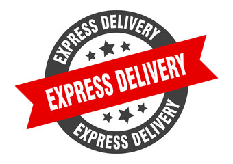 express delivery sign. express delivery round ribbon sticker. express delivery tag