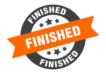 Obraz premium finished sign. finished round ribbon sticker. finished tag