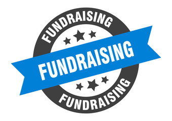 fundraising sign. fundraising round ribbon sticker. fundraising tag