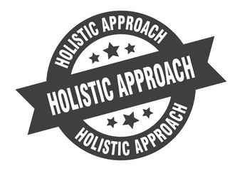 holistic approach sign. holistic approach round ribbon sticker. holistic approach tag