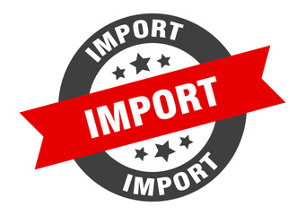 import sign. import round ribbon sticker. import tag