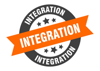 Fototapeta premium integration sign. integration round ribbon sticker. integration tag