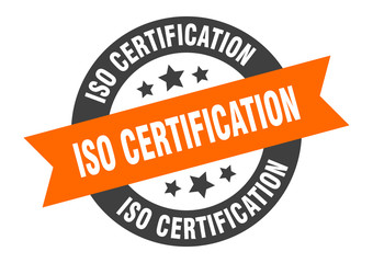 Fototapeta premium iso certification sign. iso certification round ribbon sticker. iso certification tag
