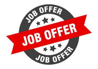 job offer sign. job offer round ribbon sticker. job offer tag