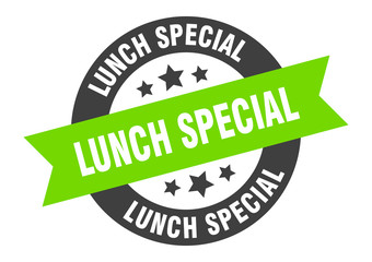 lunch special sign. lunch special round ribbon sticker. lunch special tag
