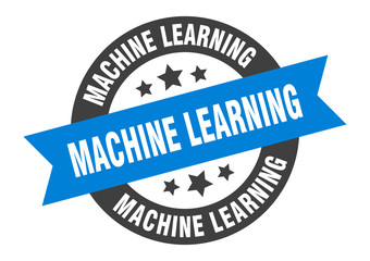 machine learning sign. machine learning round ribbon sticker. machine learning tag