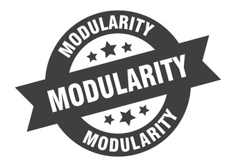 modularity sign. modularity round ribbon sticker. modularity tag