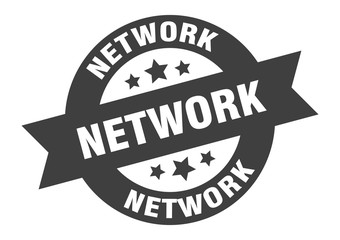 network sign. network round ribbon sticker. network tag