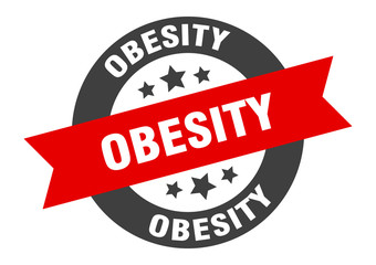 Fototapeta premium obesity sign. obesity round ribbon sticker. obesity tag