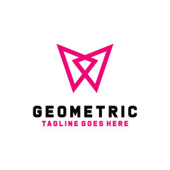 Geometric logo Technology design vector template with Line Concept style. Modern Symbol for internet, App, web, Corporate, startup, Company And Business.