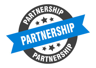 partnership sign. partnership round ribbon sticker. partnership tag