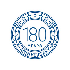 180 years anniversary celebration logo template. Line art vector and illustration.