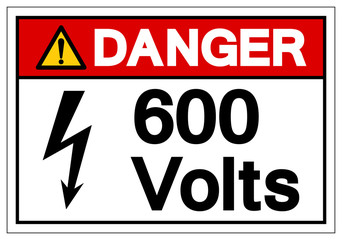 Fototapeta premium Danger 600 Volts Symbol Sign, Vector Illustration, Isolate On White Background Label .EPS10