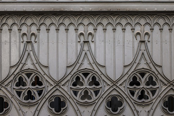 The gothic ajury pattern of dark old metal. Portugal.
