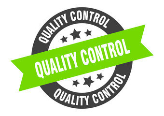 quality control sign. quality control round ribbon sticker. quality control tag