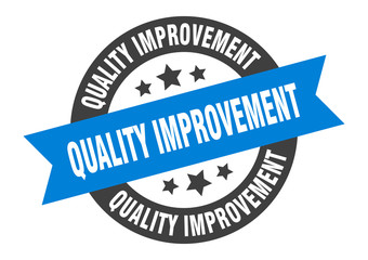 quality improvement sign. quality improvement round ribbon sticker. quality improvement tag