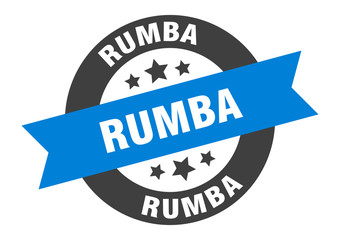 rumba sign. rumba round ribbon sticker. rumba tag