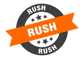 Fototapeta na wymiar rush sign. rush round ribbon sticker. rush tag