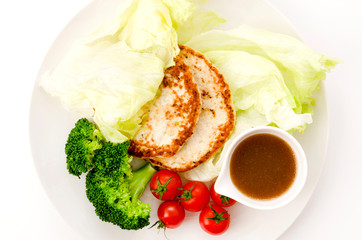 鶏ハンバーグのプレート