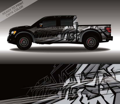 Car wrap decal design vector, custom livery race rally car vehicle sticker and tinting.
