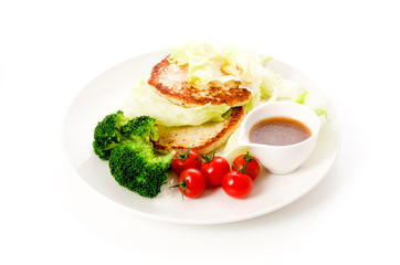 鶏ハンバーグのプレート