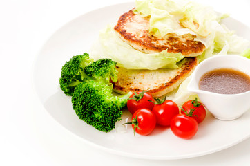 鶏ハンバーグのプレート