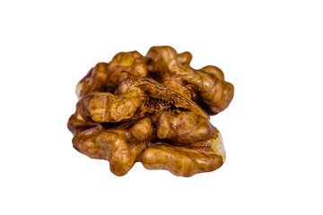 Core of walnut isolated on a white background