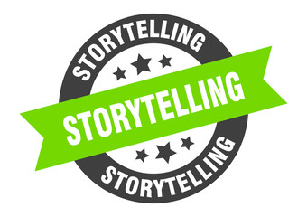 storytelling sign. storytelling round ribbon sticker. storytelling tag