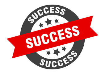 success sign. success round ribbon sticker. success tag