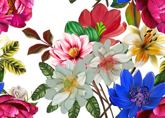 Flowers are full of romance,the leaves and flowers art design