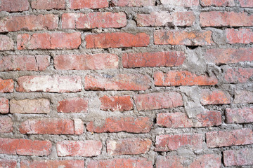 Texture of old brickwork. Part of walls. structure.