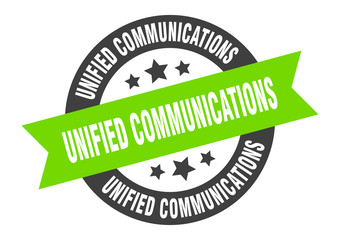 unified communications sign. unified communications round ribbon sticker. unified communications tag