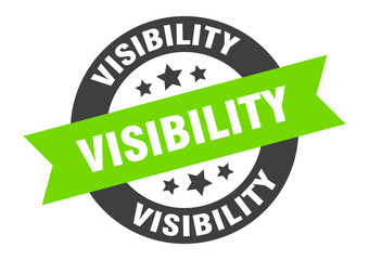 visibility sign. visibility round ribbon sticker. visibility tag