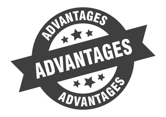 advantages sign. advantages round ribbon sticker. advantages tag