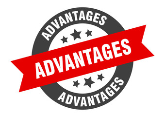 advantages sign. advantages round ribbon sticker. advantages tag