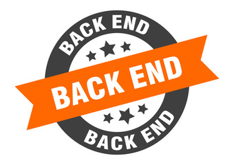 Fototapeta premium back end sign. back end round ribbon sticker. back end tag