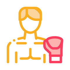 Boxer Man Icon Vector. Outline Boxer Man Sign. Isolated Contour Symbol Illustration