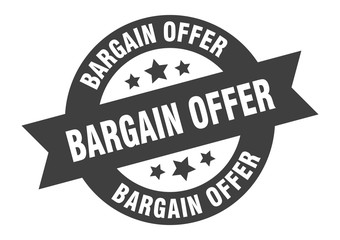 bargain offer sign. bargain offer round ribbon sticker. bargain offer tag