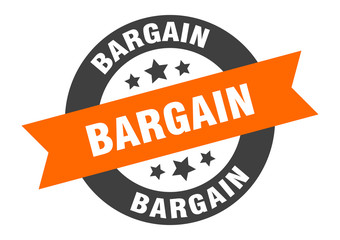 bargain sign. bargain round ribbon sticker. bargain tag