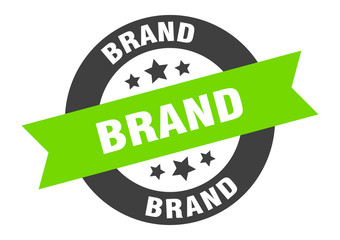 brand sign. brand round ribbon sticker. brand tag